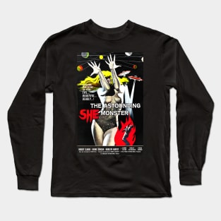 Classic Sci-Fi Movie Poster - The Astounding She Monster Long Sleeve T-Shirt